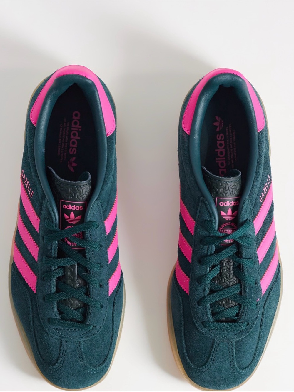 adidas Gazelle Women’s Sneaker in Teal with Hot Pink Accents - Picture 5 of 5